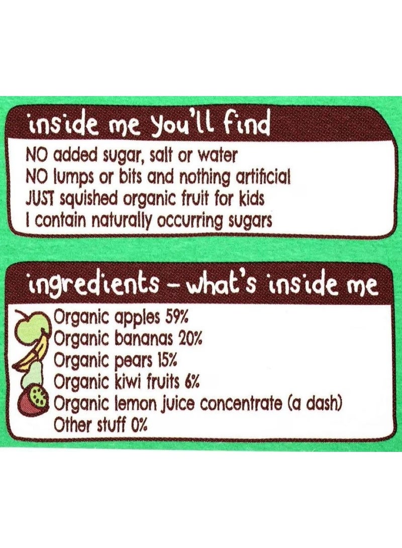 Ella’s kitchen Organic The Green One Squished Smoothie Fruits 6+ Months 5X90G - Image 2
